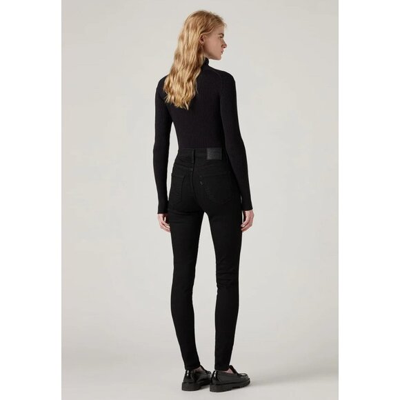 LEVI'S Women's 720 High Rise Super Skinny Jeans Size 26 In Black Squared - Picture 3 of 8